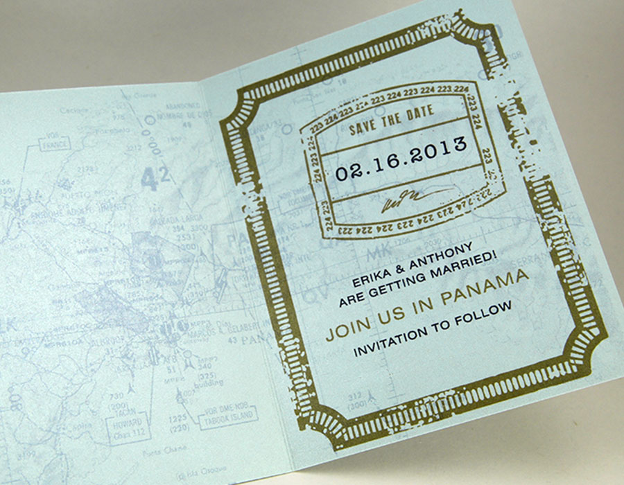passport custom destination wedding save the date