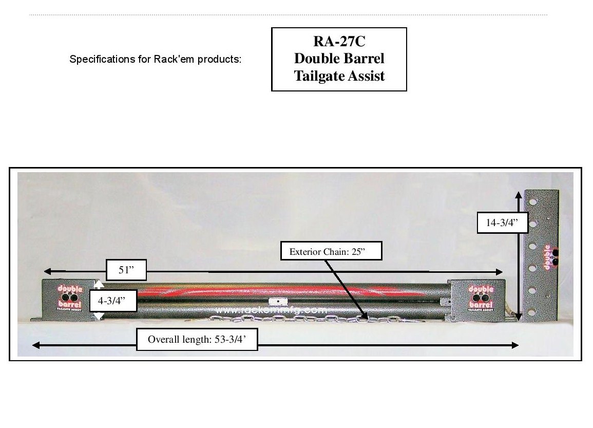 Double Barrel "Chain Driven" Trailer Gate Assist by Rack'em Mfg