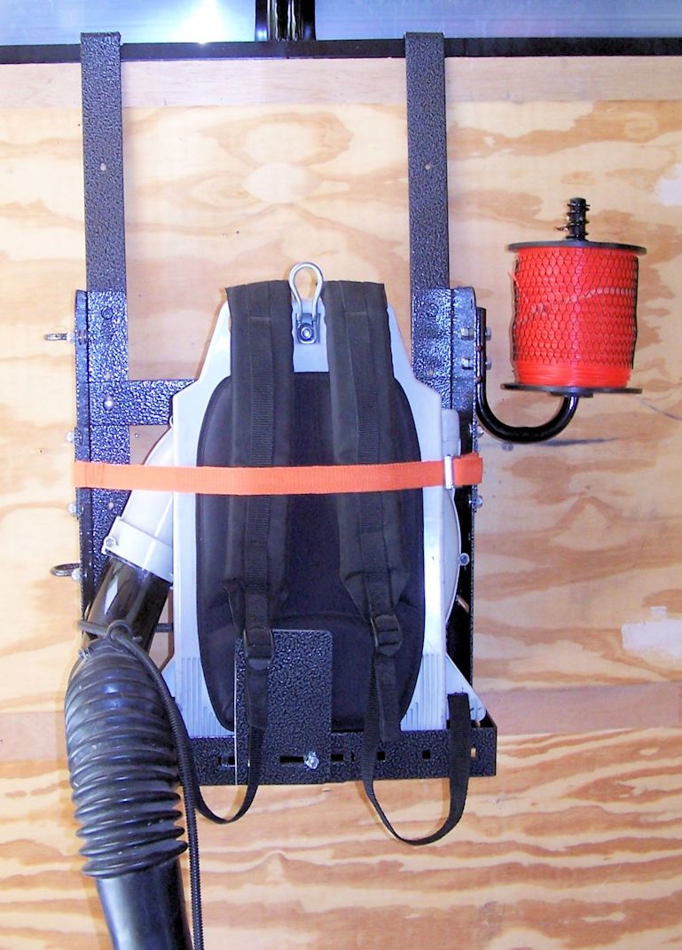 Adjustable Back Pack Sprayer or Blower Rack for Enclosed Trailers RA-39