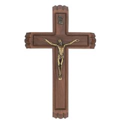 13" Crucifix Walnut Sick Call Set" itemprop="image