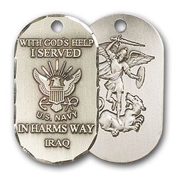 14 Karat Gold Navy Iraq Medal Pendant" itemprop="image