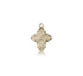 14kt Gold 4-Way / Chalice Medal" itemprop="image