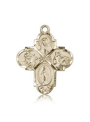 14kt Gold 4-Way Medal" itemprop="image