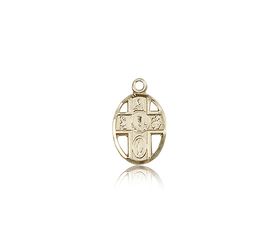 14kt Gold 5-Way / Chalice Medal" itemprop="image