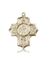 14kt Gold 5-Way Firefighter Medal" itemprop="image