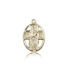 14kt Gold 5-Way / Holy Spirit Medal" itemprop="image