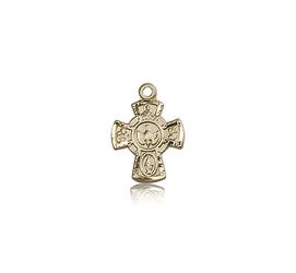 14kt Gold 5-Way Medal" itemprop="image