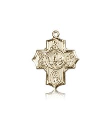 14kt Gold 5-Way Medal" itemprop="image