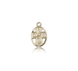 14kt Gold 5-Way Medal" itemprop="image