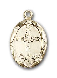 14kt Gold Baptism Medal" itemprop="image