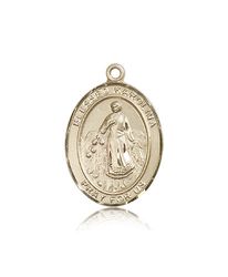 14kt Gold Blessed Karolina Kozkowna Patron Saint Medal - Large" itemprop="image