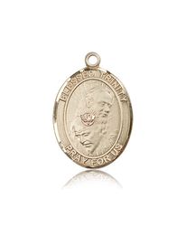 14kt Gold Blessed Trinity Patron Saint Medal - Large" itemprop="image