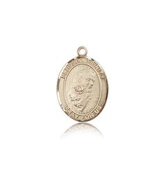 14kt Gold Blessed Trinity Patron Saint Medal - Medium" itemprop="image