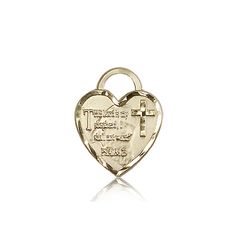 14kt Gold Bridesmaid Heart Medal" itemprop="image