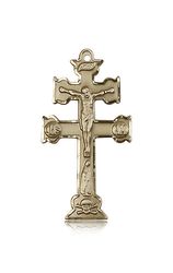 14kt Gold Caravaca Crucifix Medal" itemprop="image