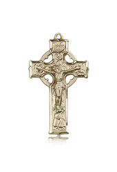 14kt Gold Celtic Crucifix Medal" itemprop="image