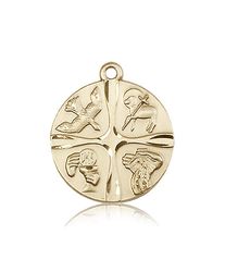 14kt Gold Christian Life Medal" itemprop="image