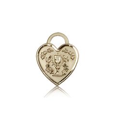 14kt Gold Communion Heart Medal" itemprop="image