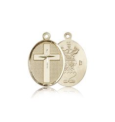 14kt Gold Cross / Air Force Medal" itemprop="image