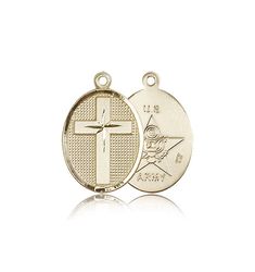 14kt Gold Cross / Army Medal" itemprop="image