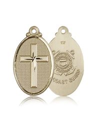 14kt Gold Cross / Coast Guard Medal" itemprop="image