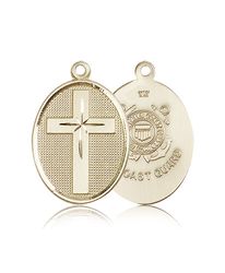 14kt Gold Cross / Coast Guard Medal" itemprop="image