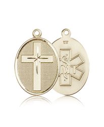 14kt Gold Cross / Emt Medal" itemprop="image