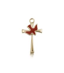 14kt Gold Cross / Holy Spirit Medal" itemprop="image