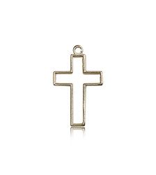 14kt Gold Cross Medal" itemprop="image