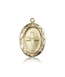 14kt Gold Cross Medal" itemprop="image