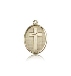 14kt Gold Cross Medal" itemprop="image