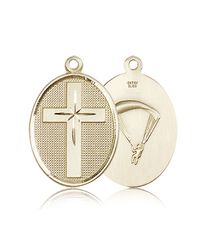 14kt Gold Cross / Paratrooper Medal" itemprop="image