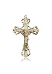 14kt Gold Crucifix Medal" itemprop="image