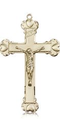 14kt Gold Crucifix Medal" itemprop="image