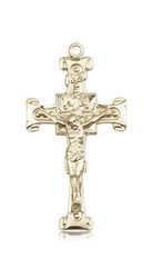 14kt Gold Crucifix Medal" itemprop="image