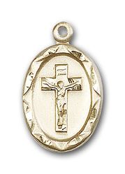 14kt Gold Crucifix Medal" itemprop="image