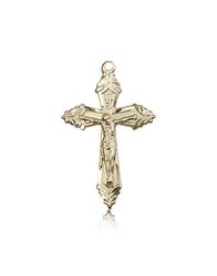 14kt Gold Crucifix Medal" itemprop="image