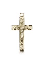 14kt Gold Crucifix Medal" itemprop="image