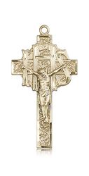 14kt Gold Crucifix Medal" itemprop="image