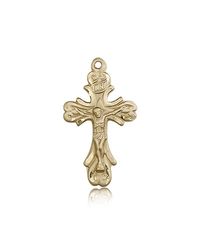 14kt Gold Crucifix Medal" itemprop="image