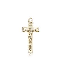 14kt Gold Crucifix Medal" itemprop="image
