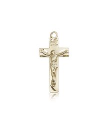 14kt Gold Crucifix Medal" itemprop="image