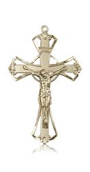 14kt Gold Crucifix Medal" itemprop="image