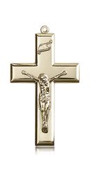 14kt Gold Crucifix Medal" itemprop="image