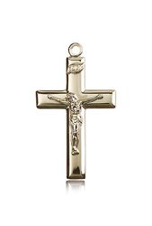 14kt Gold Crucifix Medal" itemprop="image