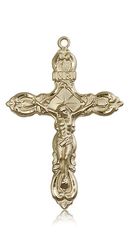 14kt Gold Crucifix Medal" itemprop="image