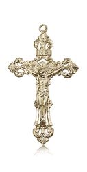 14kt Gold Crucifix Medal" itemprop="image