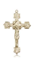 14kt Gold Crucifix Medal" itemprop="image