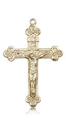 14kt Gold Crucifix Medal" itemprop="image