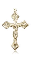 14kt Gold Crucifix Medal" itemprop="image